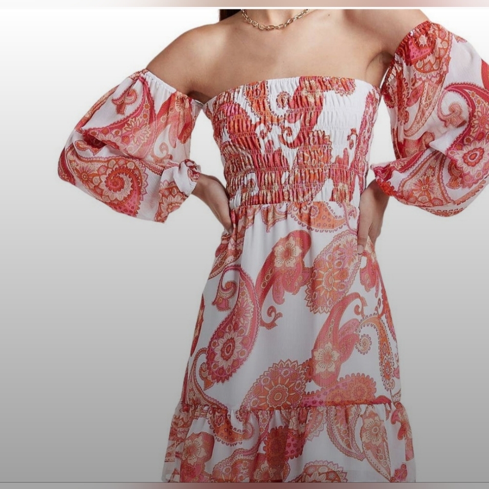 Express Paisley Dress EUC XL